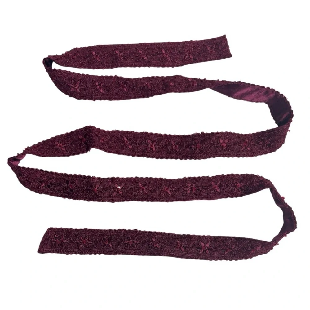 Vintage 1980s Upholstery Fringe Trim Lot Luxury Burgundy Gold Passamenterie DIY